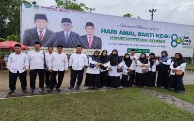 Guru dan Pegawai MTsN 5 Tangerang Ikuti Upacara HAB ke-80 Kementerian Agama